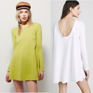Free People BEATNIK TUNIC Chartreuse 3/4 Sleeve